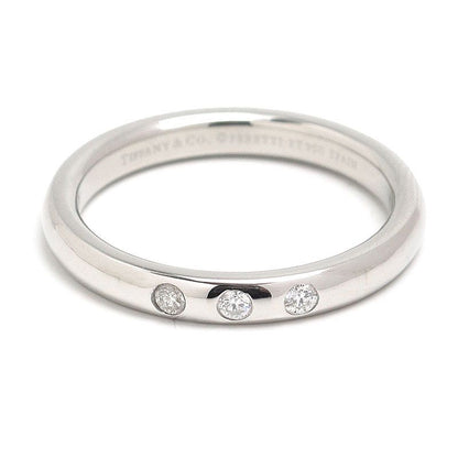 Tiffany & Co Stacking Band Ring Approx 11.5 Size Pt950 3 Diamonds