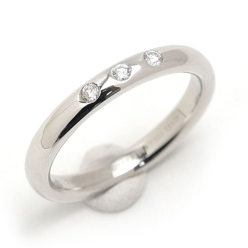 Tiffany & Co Stacking Band Ring Approx 11.5 Size Pt950 3 Diamonds