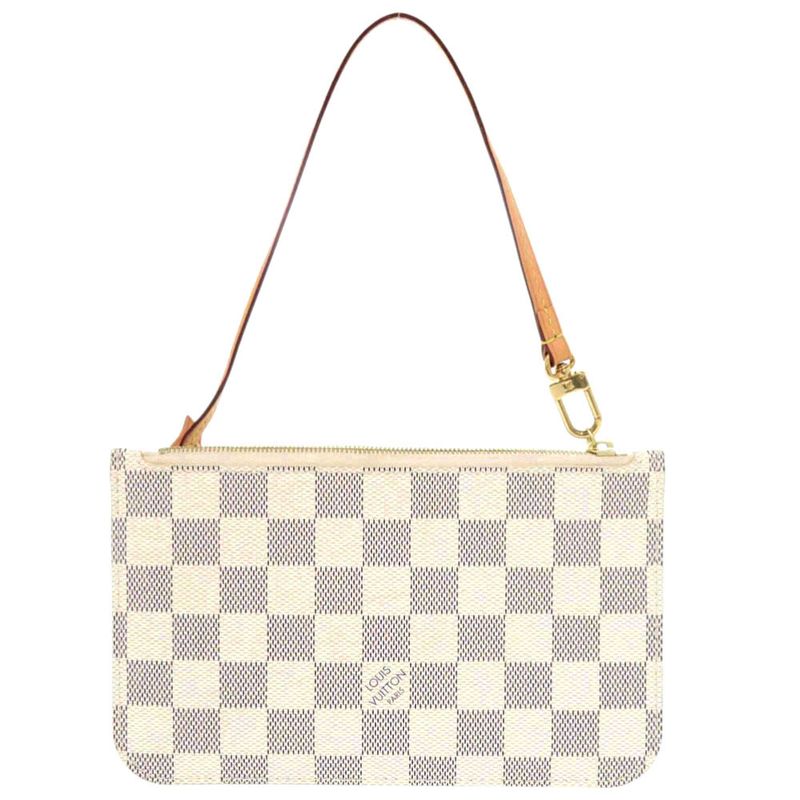 Louis Vuitton Neverfull Pouch For PM Damier Azure White Pouch LV 1304 Louis