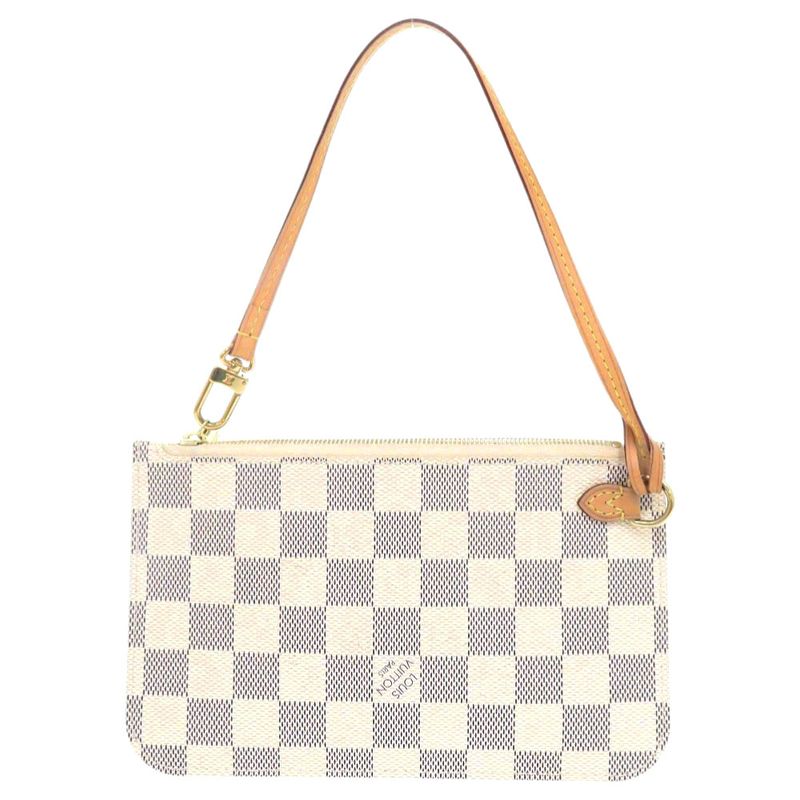 Louis Vuitton Neverfull Pouch For PM Damier Azure White Pouch LV 1304 Louis