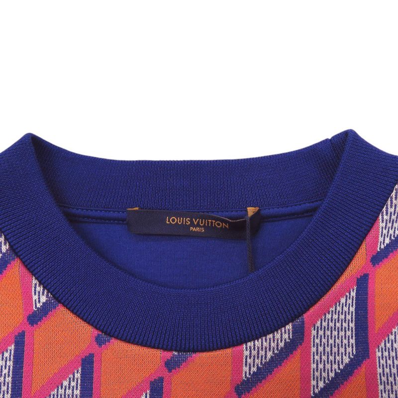 Louis Vuitton Diamond Damier Sweatshirt Rm222 Total Logo Cotton Orange LV 0522