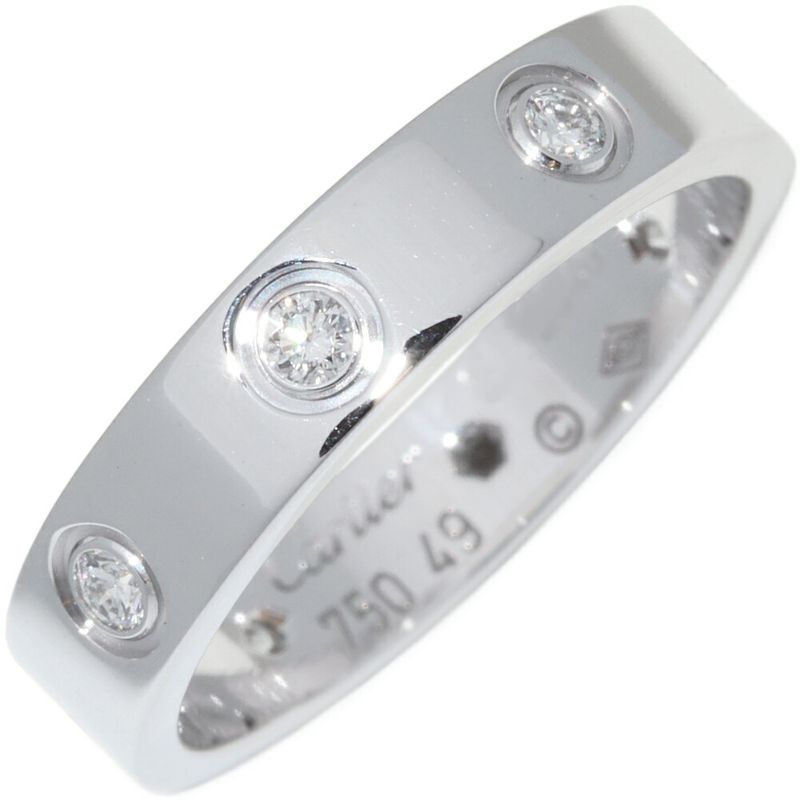 Cartier Ring 18K White Gold 8p(019ct) Diamonds Love Ring Small Model Mini Love