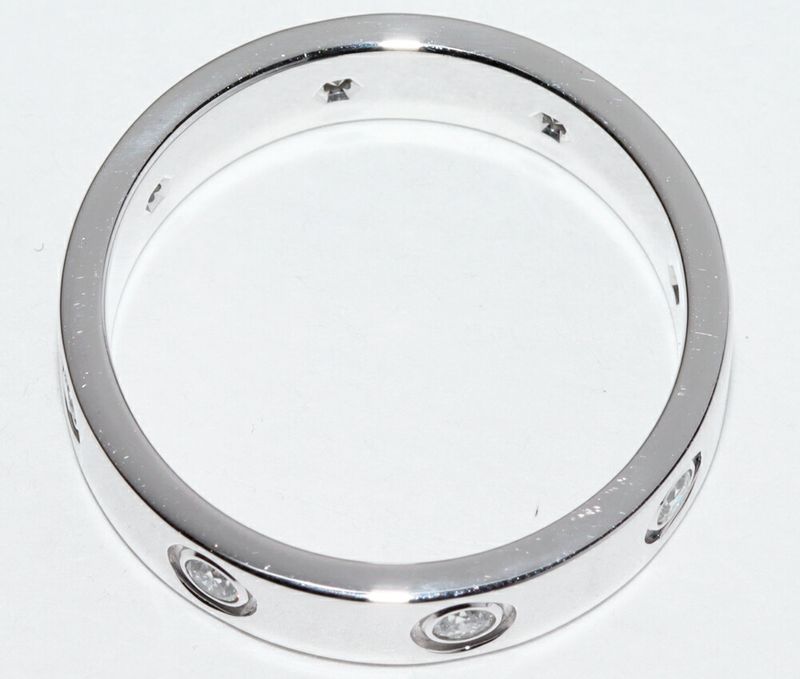Cartier Ring 18K White Gold 8p(019ct) Diamonds Love Ring Small Model Mini Love