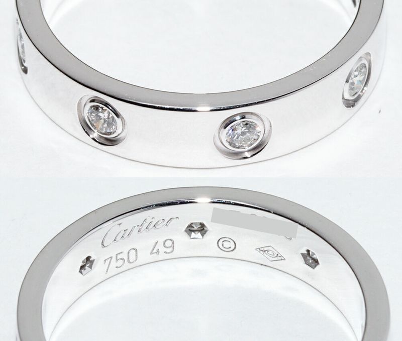 Cartier Ring 18K White Gold 8p(019ct) Diamonds Love Ring Small Model Mini Love