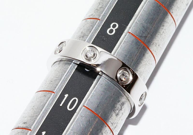 Cartier Ring 18K White Gold 8p(019ct) Diamonds Love Ring Small Model Mini Love