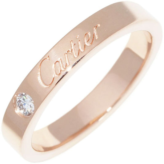 Cartier Ring 18K Pink Gold Diamond 1p(003ct) C De Cartier Engraved Ring B40864