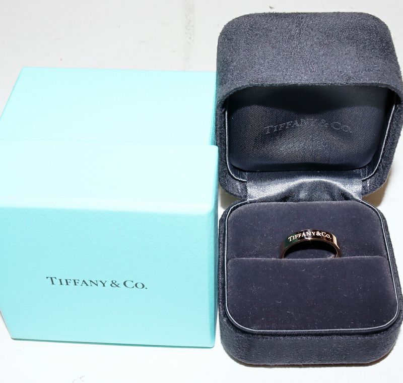 Tiffany & Co Ring 18K Pink Gold T&CO Flat Band Ring Width 4mm (016in)