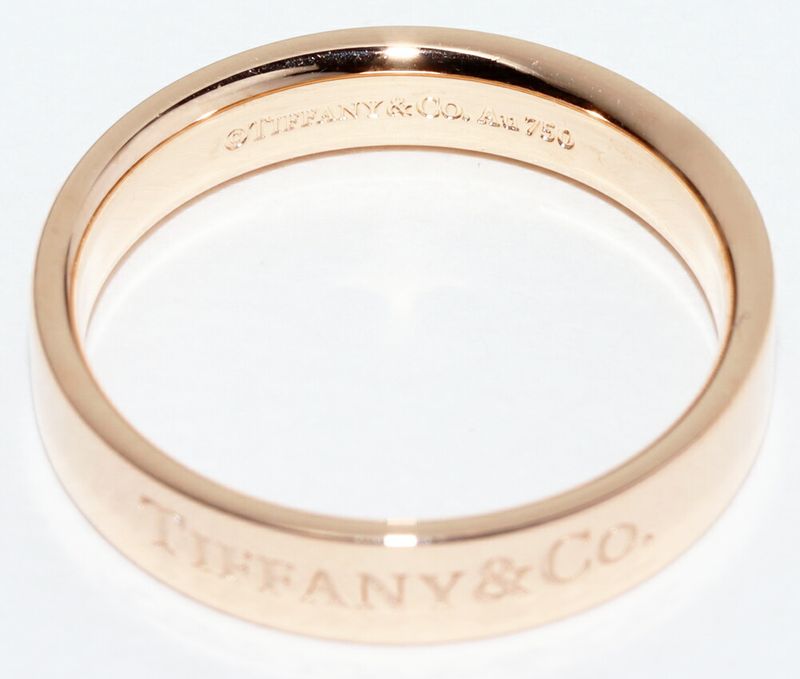 Tiffany & Co Ring 18K Pink Gold T&CO Flat Band Ring Width 4mm (016in)