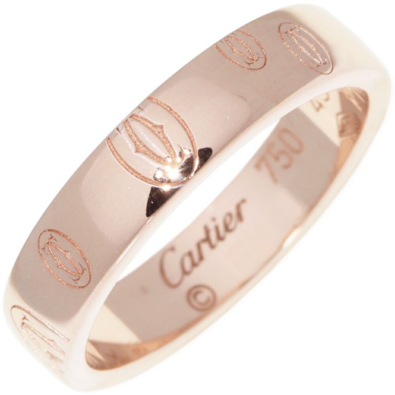 Cartier Ring 18K Pink Gold Happy Birthday Ring SM Logo Cartier Wedding Ring