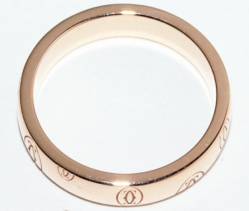 Cartier Ring 18K Pink Gold Happy Birthday Ring SM Logo Cartier Wedding Ring