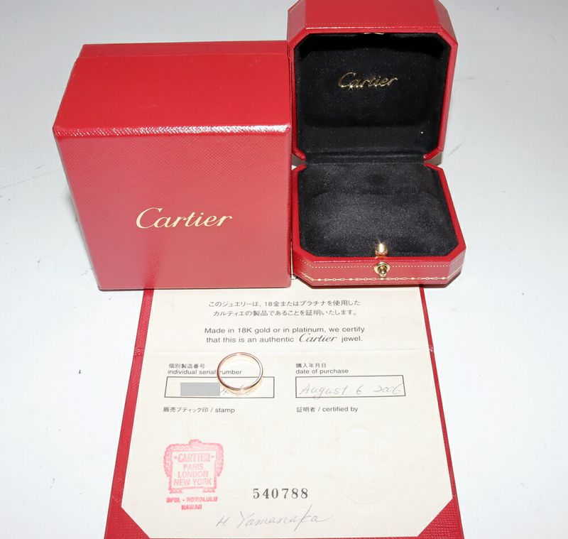 Cartier Ring 18K Pink Gold Happy Birthday Ring SM Logo Cartier Wedding Ring