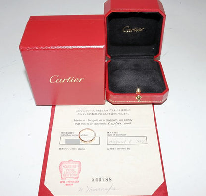 Cartier Ring 18K Pink Gold Happy Birthday Ring SM Logo Cartier Wedding Ring