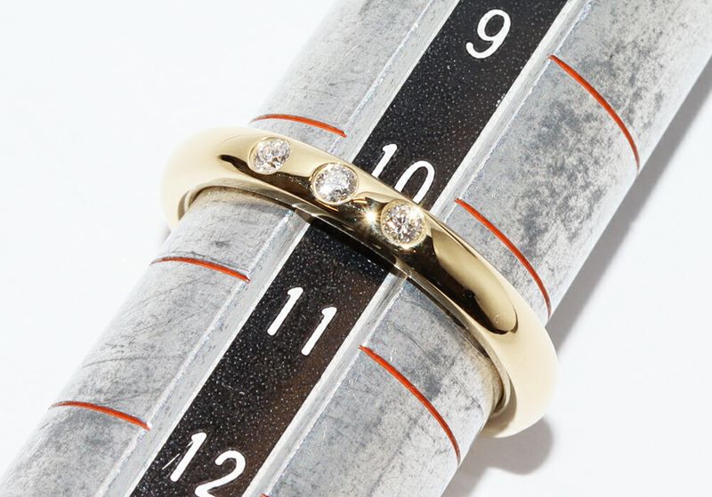 Tiffany & Co Ring 18K Yellow Gold With 3P Diamonds (006ct) Elsa Peretti