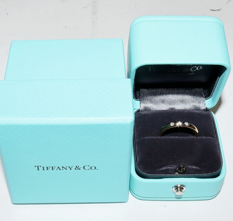 Tiffany & Co Ring 18K Yellow Gold With 3P Diamonds (006ct) Elsa Peretti