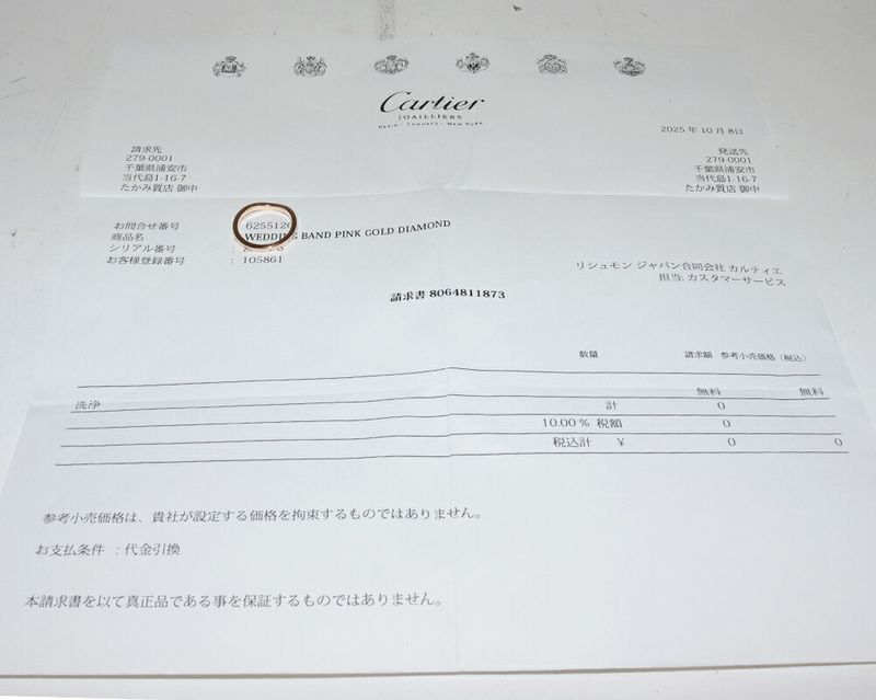 Cartier Ring 18K Pink Gold 3P Diamonds (total 003ct) Ballerina Wedding Ring