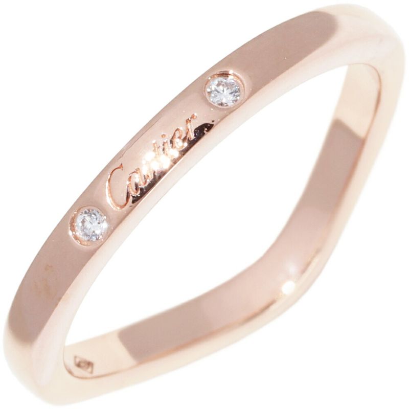 Cartier Ring 18K Pink Gold 3P Diamonds (total 003ct) Ballerina Wedding Ring