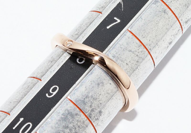 Cartier Ring 18K Pink Gold 3P Diamonds (total 003ct) Ballerina Wedding Ring