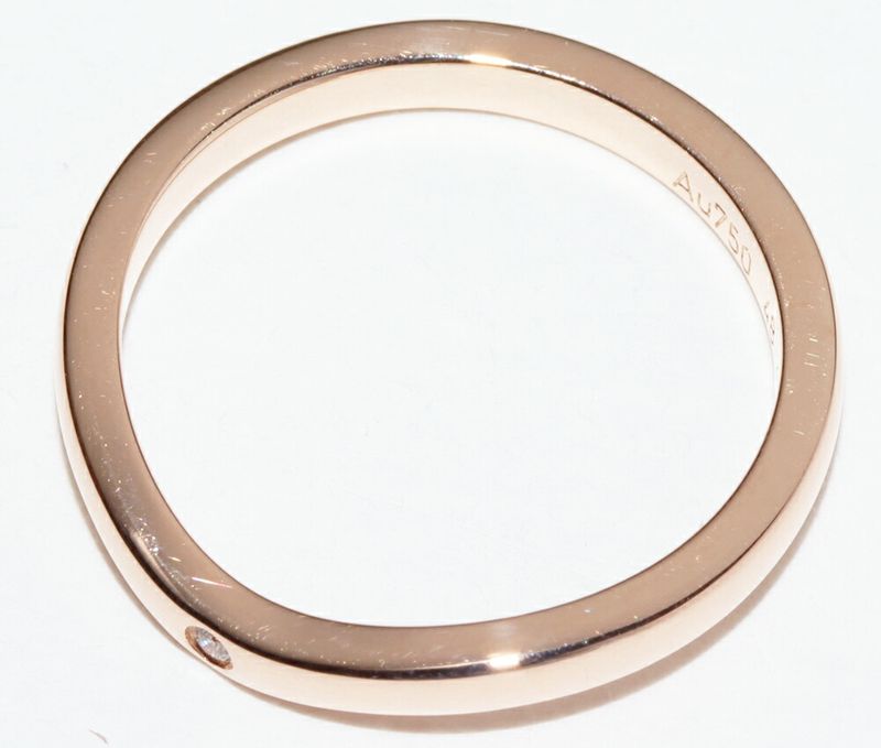 Cartier Ring 18K Pink Gold 3P Diamonds (total 003ct) Ballerina Wedding Ring