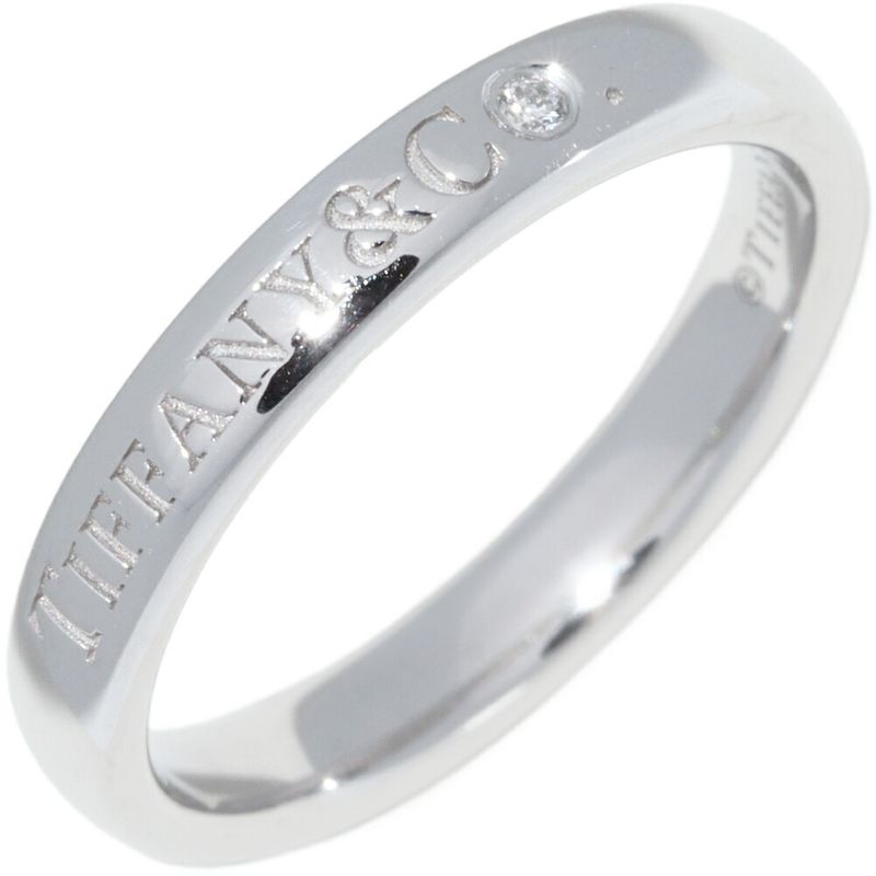 Tiffany & Co Ring Pt950 Diamond 1P (001ct) T&CO Band Ring Width 3mm (012in)