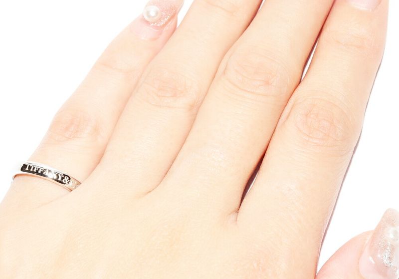 Tiffany & Co Ring Pt950 Diamond 1P (001ct) T&CO Band Ring Width 3mm (012in)