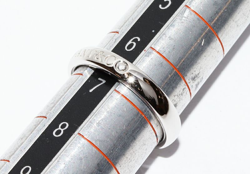 Tiffany & Co Ring Pt950 Diamond 1P (001ct) T&CO Band Ring Width 3mm (012in)