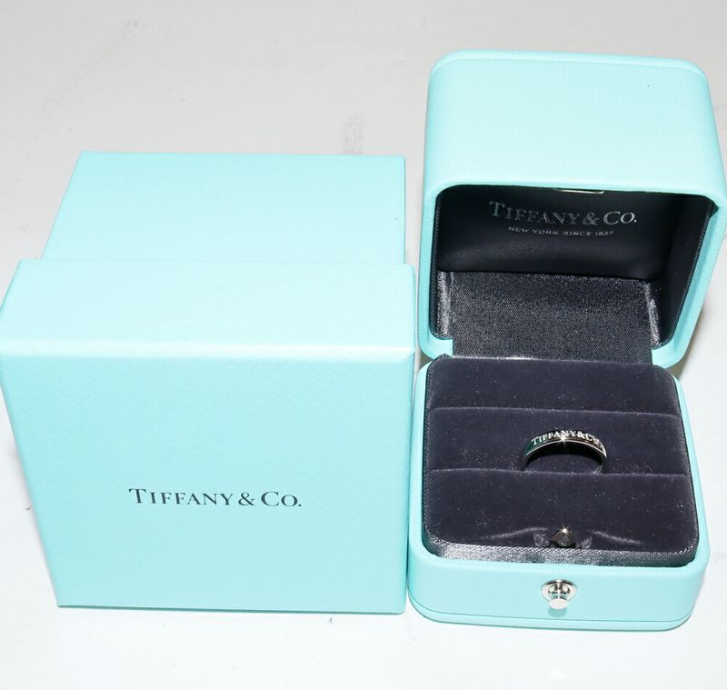Tiffany & Co Ring Pt950 Diamond 1P (001ct) T&CO Band Ring Width 3mm (012in)