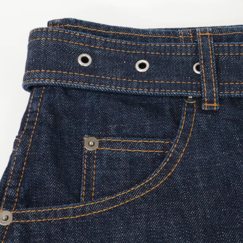 Christian DIOR Indigo 222j17a3524 Mini Denim Skirt With Belt 40