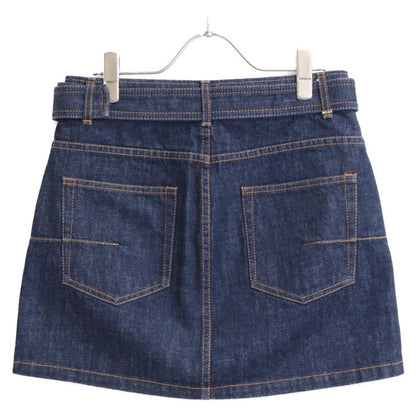 Christian DIOR Indigo 222j17a3524 Mini Denim Skirt With Belt 40
