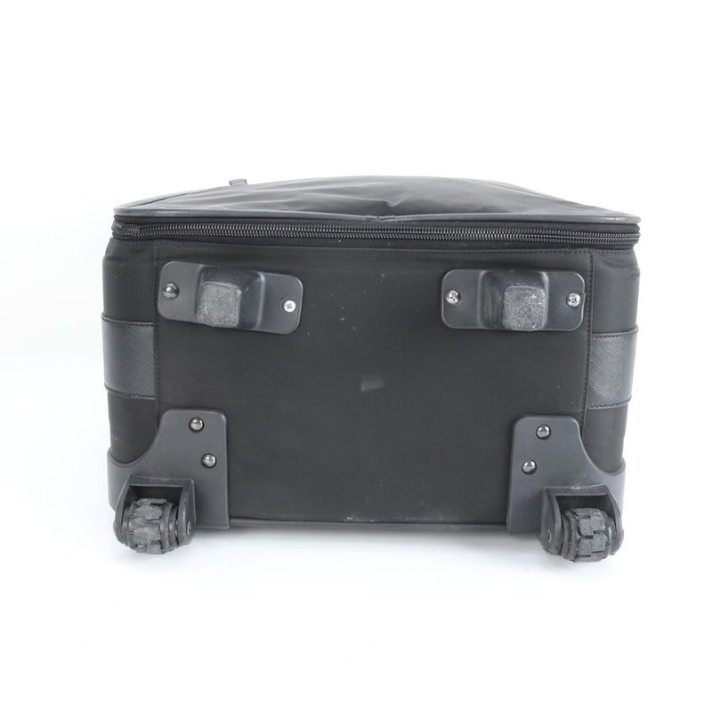 Prada Tessuto Nylon Triangle Logo Leather Suitcase Carry Bag Business Travel