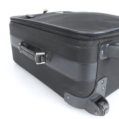 Prada Tessuto Nylon Triangle Logo Leather Suitcase Carry Bag Business Travel