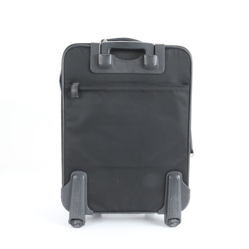 Prada Tessuto Nylon Triangle Logo Leather Suitcase Carry Bag Business Travel