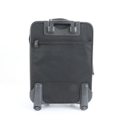 Prada Tessuto Nylon Triangle Logo Leather Suitcase Carry Bag Business Travel