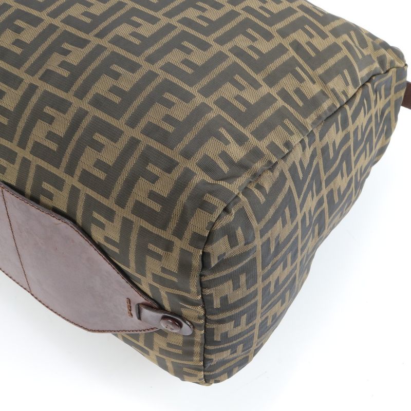 Fendi Zucca Leather Boston Bag Business Travel Tote Travel Business Gents 15418