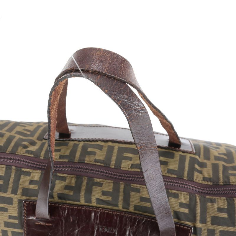 Fendi Zucca Leather Boston Bag Business Travel Tote Travel Business Gents 15418