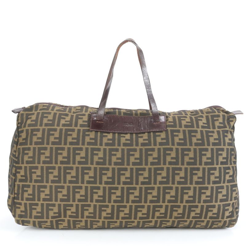 Fendi Zucca Leather Boston Bag Business Travel Tote Travel Business Gents 15418