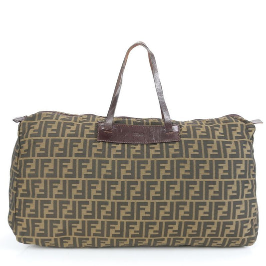 Fendi Zucca Leather Boston Bag Business Travel Tote Travel Business Gents 15418