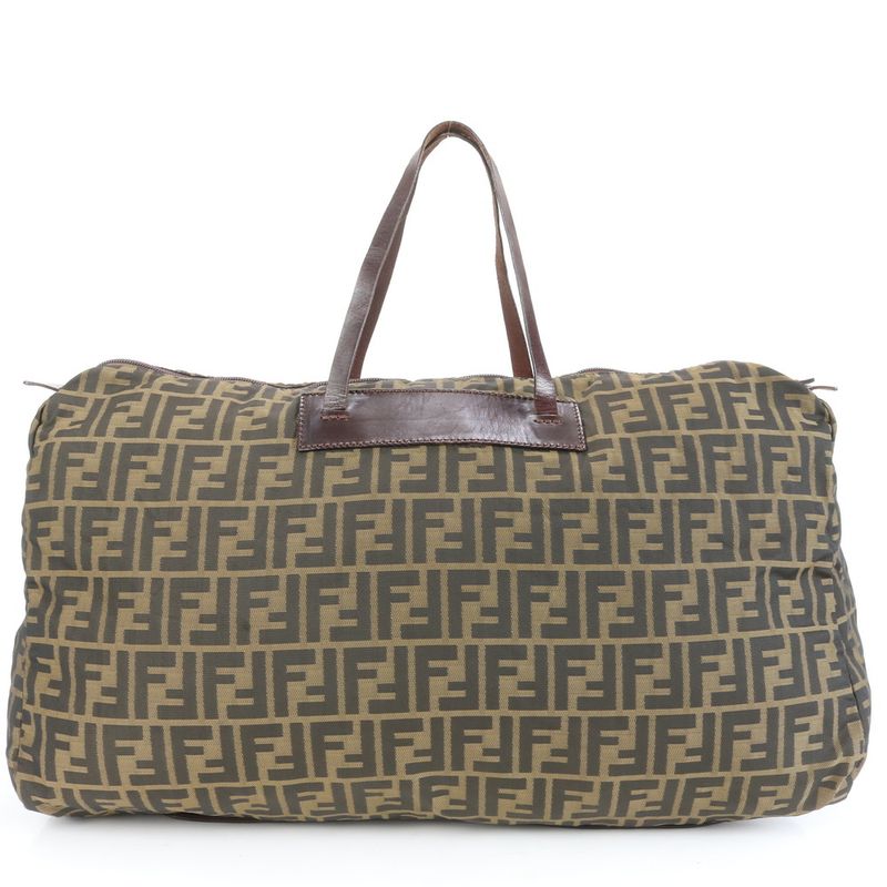 Fendi Zucca Leather Boston Bag Business Travel Tote Travel Business Gents 15418