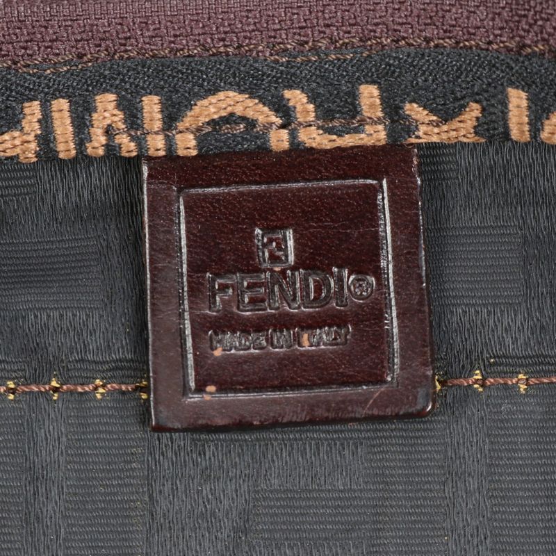 Fendi Zucca Leather Boston Bag Business Travel Tote Travel Business Gents 15418