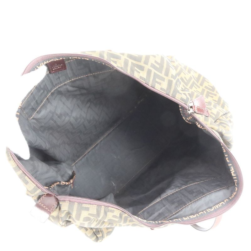 Fendi Zucca Leather Boston Bag Business Travel Tote Travel Business Gents 15418