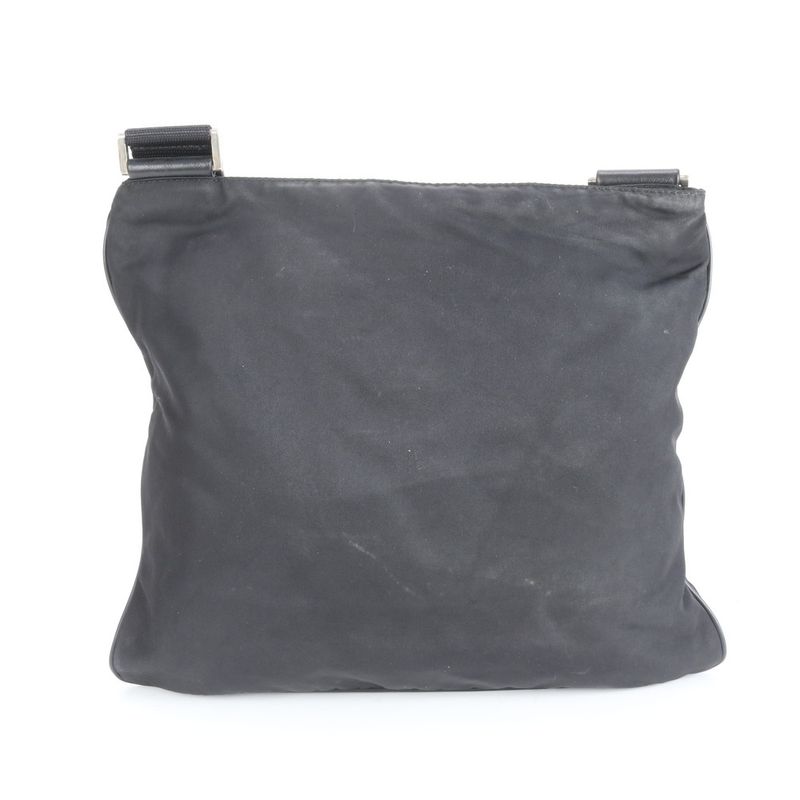 Prada Tessuto Nylon Triangle Logo Leather Shoulder Bag Crossbody Messenger