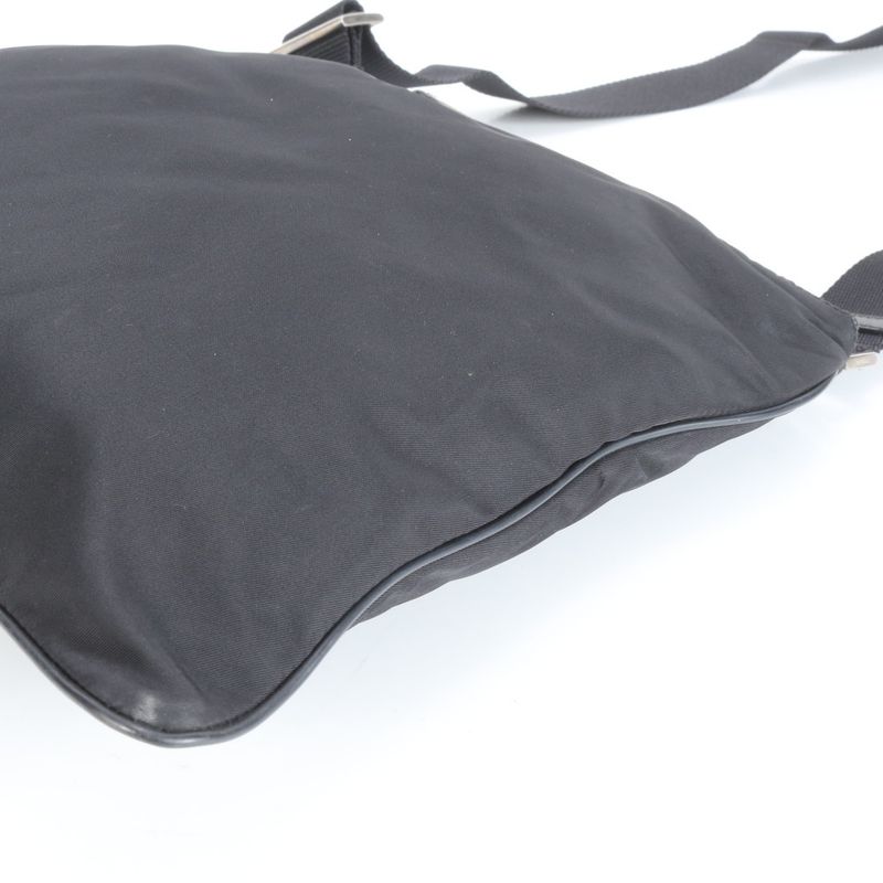 Prada Tessuto Nylon Triangle Logo Leather Shoulder Bag Crossbody Messenger