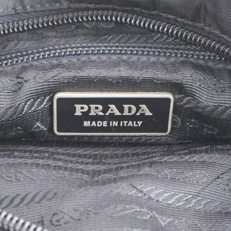 Prada Tessuto Nylon Triangle Logo Leather Shoulder Bag Crossbody Messenger