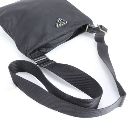 Prada Tessuto Nylon Triangle Logo Leather Shoulder Bag Crossbody Messenger