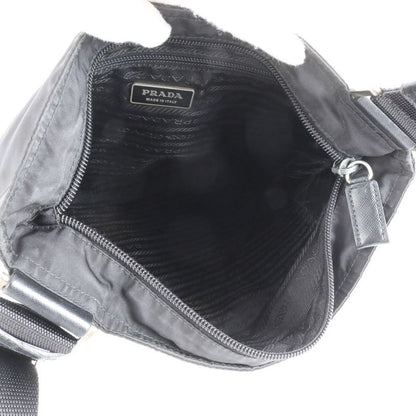 Prada Tessuto Nylon Triangle Logo Leather Shoulder Bag Crossbody Messenger