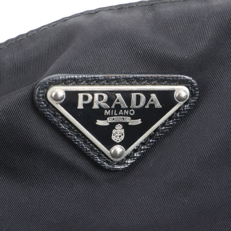 Prada Tessuto Nylon Triangle Logo Leather Shoulder Bag Crossbody Messenger