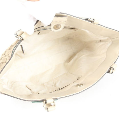 Gucci GG Canvas Sherry Ribbon Mayfair 257061 Leather Tote Bag Shoulder Women