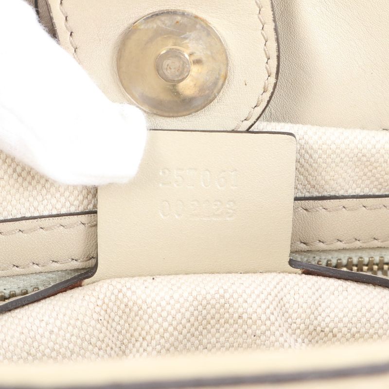 Gucci GG Canvas Sherry Ribbon Mayfair 257061 Leather Tote Bag Shoulder Women