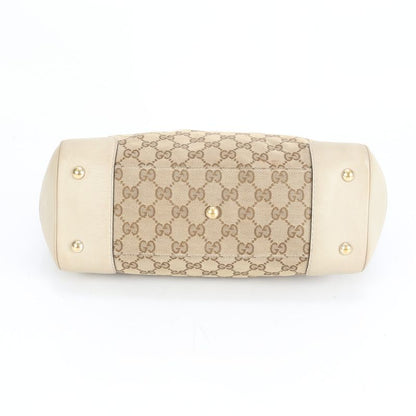 Gucci GG Canvas Sherry Ribbon Mayfair 257061 Leather Tote Bag Shoulder Women