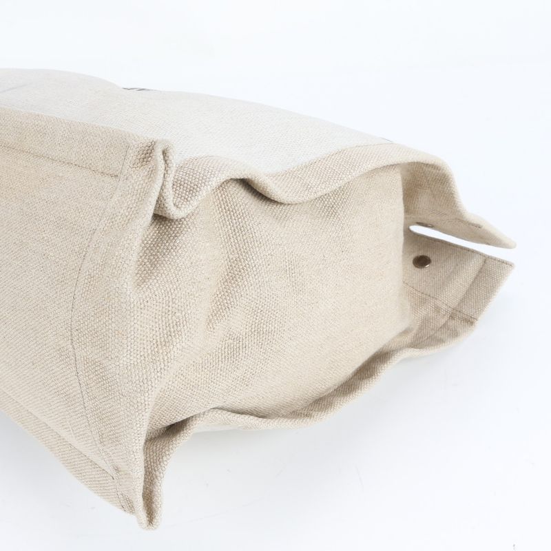 YSL Saint Laurent Paris Rive Gauche Leather Linen Tote Bag Shoulder Hand A4