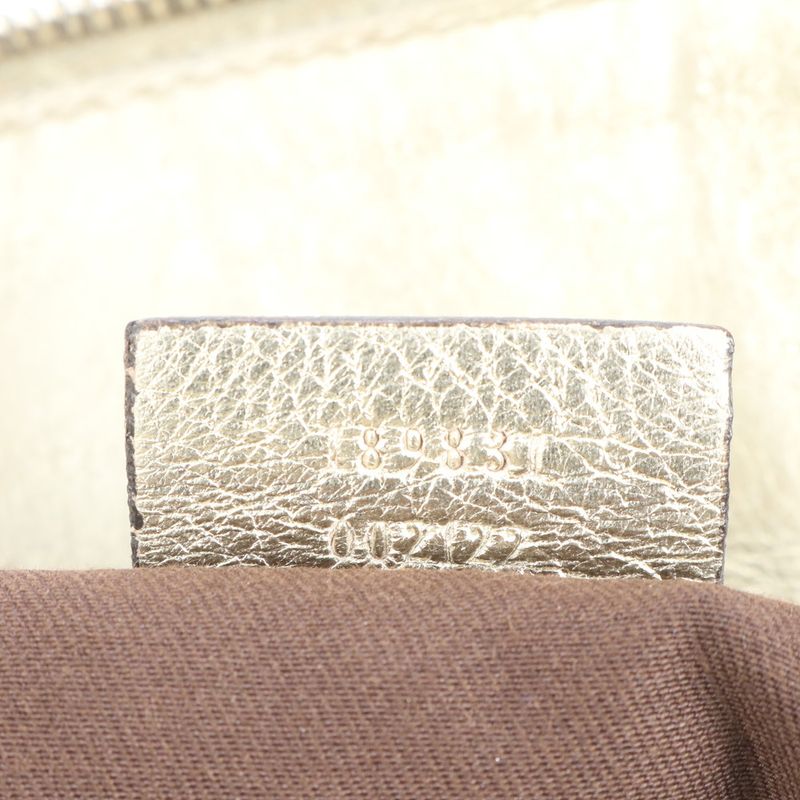 Gucci GG Canvas Abby Leather Tote Bag Shoulder Gold Hardware 189831 Genuine